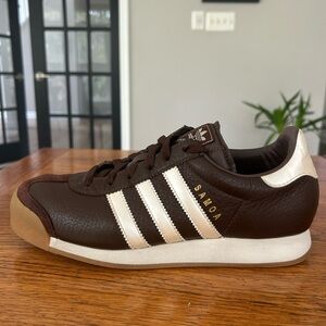 ADIDAS Originals Samoa Brown and Cream Leather Suede Sneakers Womens Sz 7.5